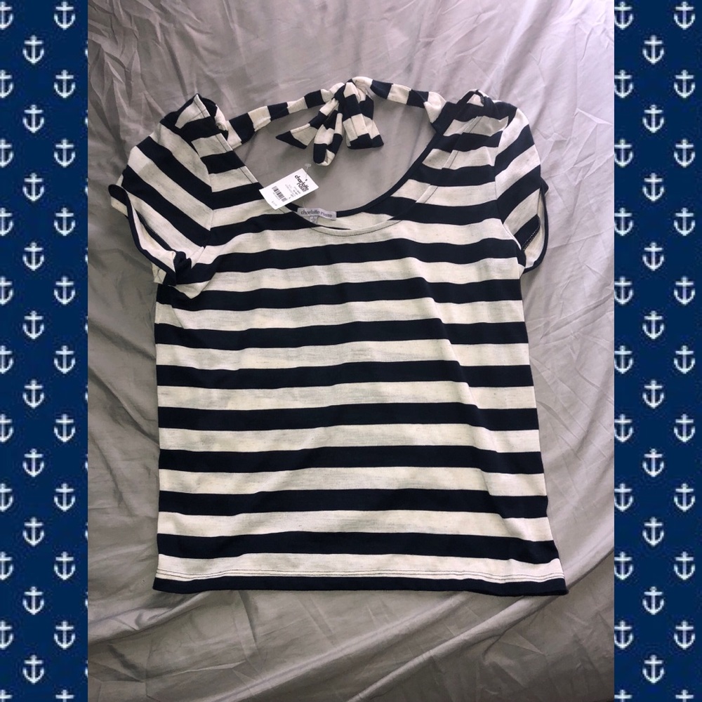 Navy Striped Top